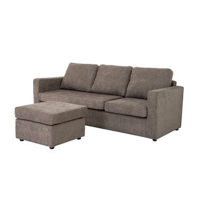 Lara 3-Seater Fabric Left & Right Reversible Corner Sofa - Brown - With 2-Year Warranty