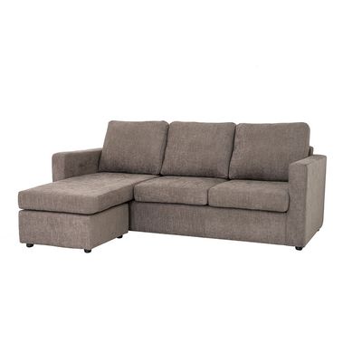Lara 3-Seater Fabric Left & Right Reversible Corner Sofa - Brown - With 2-Year Warranty