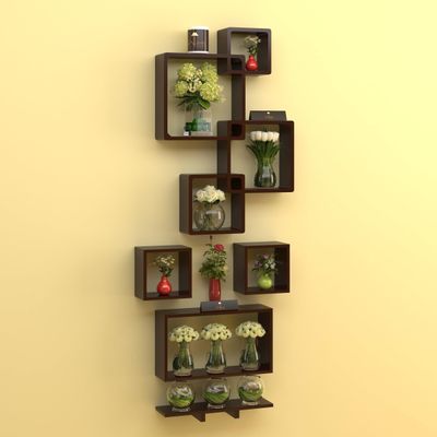 Wooden Rafuf Intersecting Wall Shelves (Set of 8)