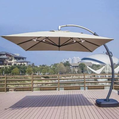Wooden Twist Large Outdoor Roman Umbrella Patio 360° Rotation Crank And Tilt System Design