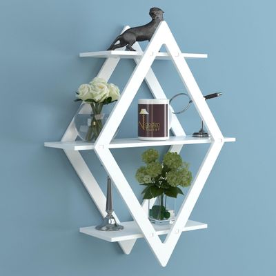 Rhombus Shelf Floating Wall Shelf For Living Room