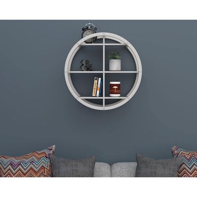 Wooden Twist Trendlong PVC Wood Round Floating Wall Shelf For Living Room