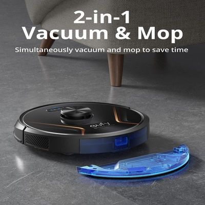 Eufy RoboVac X8 Hybrid Robot Vacuum Cleaner with Mop, iPath Laser Navigation, Twin-Turbine Technology Generates 2000Pa x2 Suction, AI. Map 2.0 Technology, Wi-Fi, Robotic Vacuum Cleaner for Pet Owners