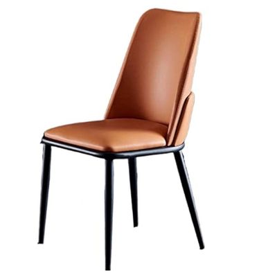 Maple Home Modern Dining Chair Artificial Leather Accent Armless Ordinary Comfortable Backrest Metal Legs Upholstered Kitchen Dining Restaurant Furniture.