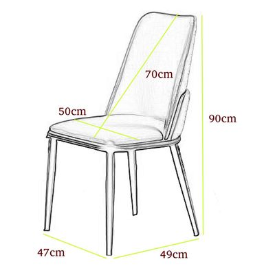 Maple Home Modern Dining Chair Artificial Leather Accent Armless Ordinary Comfortable Backrest Metal Legs Upholstered Kitchen Dining Restaurant Furniture.