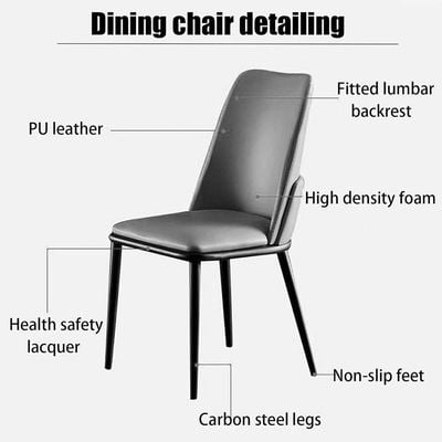 Maple Home Modern Dining Chair Artificial Leather Accent Armless Ordinary Comfortable Backrest Metal Legs Upholstered Kitchen Dining Restaurant Furniture.