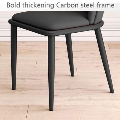 Maple Home Modern Dining Chair Artificial Leather Accent Armless Ordinary Comfortable Backrest Metal Legs Upholstered Kitchen Dining Restaurant Furniture.