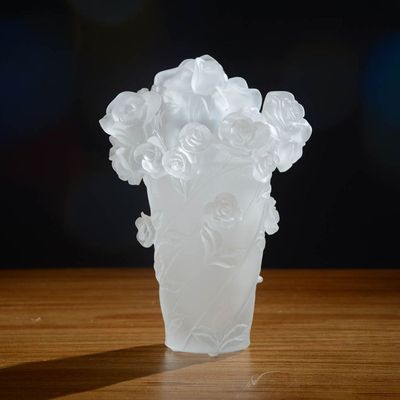 Crystal Bakhoor Incense Burner White Rose 10 CM