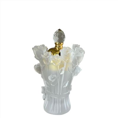 Crystal Bakhoor Incense Burner White Rose 10 CM