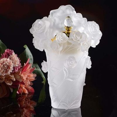 Crystal Bakhoor Incense Burner White Rose 10 CM