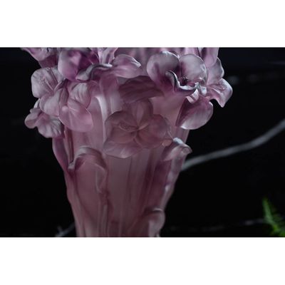 Crystal Bakhoor Incense Burner Purple Rose 14 CM