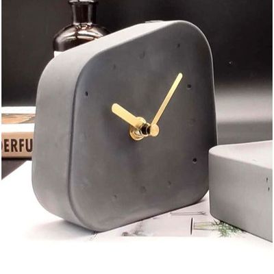 Abstruse Marble Table Clock Dark Grey