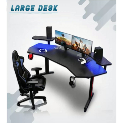 Gaming Desk Table With RGB light, Computer Desk, Cup Holder and Headphone Hook Gamer Workstation Game Table -MT-2