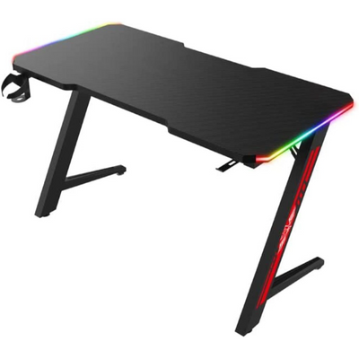 Gaming Desk Table With RGB light, Computer Desk, Cup Holder and Headphone Hook Gamer Workstation Game Table - ZS2