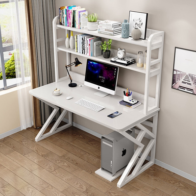 Buy Industrial Computer Desk Metal and Wood Home Office Desk with Storage Shelves White Online Danube Home UAE