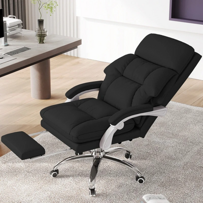 Ergonomic Chair Office Chair, Gaming Chair, High Back Comfortable Chair with Lumbar Support Three Layer Backrest Thick Cushion, Adjustable Swivel Task Chair - Black
