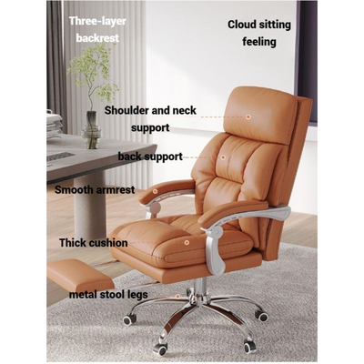 Ergonomic Chair Office Chair, Gaming Chair, High Back Comfortable Chair with Lumbar Support Three Layer Backrest Thick Cushion, Adjustable Swivel Task Chair - Orange