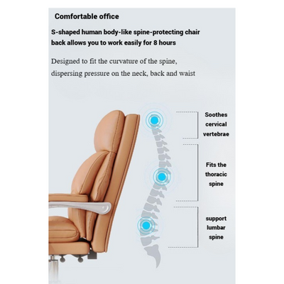 Ergonomic Chair Office Chair, Gaming Chair, High Back Comfortable Chair with Lumbar Support Three Layer Backrest Thick Cushion, Adjustable Swivel Task Chair - Orange