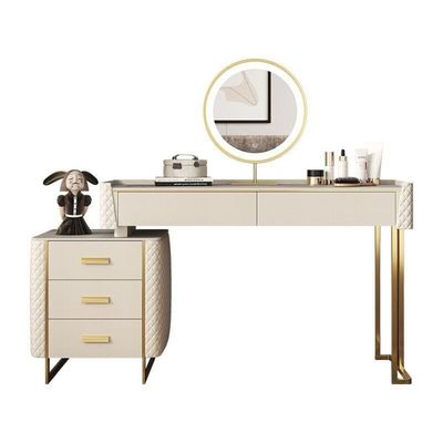 Vanity Table Elegant Dressing Table with Chair and Mirror - White