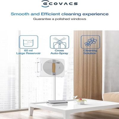 ECOVACS Winbot W1 Pro Window Cleaning Robot, Intelligent Cleaning Robot Glass Cleaner with Dual Cross Water Spray, Win SLAM 3.0 Path Planning, 2800Pa Suction, Edge Detection, App Control