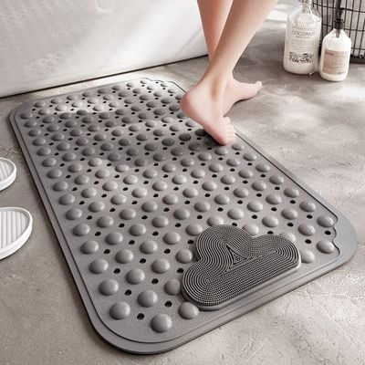Anti-Slip Massage Bathroom Bath Tub Mats with Suction Cup and Drain Hole Quick Drying Shower Floor Mat (40×70CM)