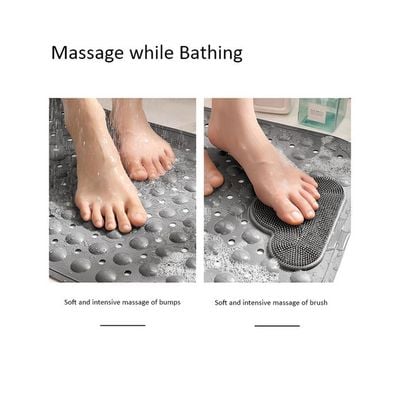 Anti-Slip Massage Bathroom Bath Tub Mats with Suction Cup and Drain Hole Quick Drying Shower Floor Mat (40×70CM)
