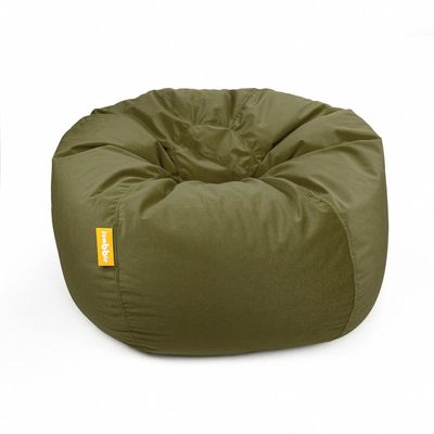 Jumbble Nest Soft Suede Bean Bag with Filling | Cozy Bean Bag Best for Lounging Indoor | Kids & Adult | Soft Velvet Fabric | Filled with Polystyrene Beads (Kids, Army Green)