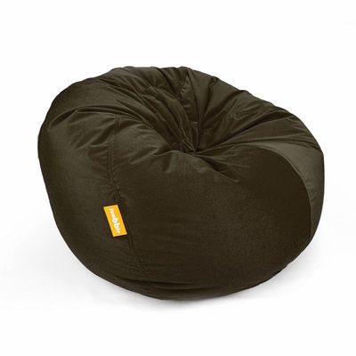 Jumbble Nest Soft Suede Bean Bag with Filling | Cozy Bean Bag Best for Lounging Indoor | Kids & Adult | Soft Velvet Fabric | Filled with Polystyrene Beads (Kids, Dark Brown)