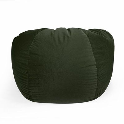 Jumbble Nest Soft Suede Bean Bag with Filling | Cozy Bean Bag Best for Lounging Indoor | Kids & Adult | Soft Velvet Fabric | Filled with Polystyrene Beads (Kids, Dark Green)