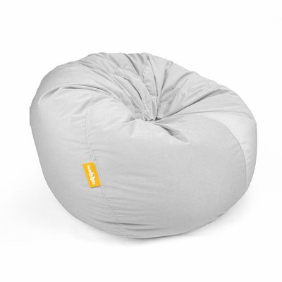 Jumbble Nest Soft Suede Bean Bag with Filling | Cozy Bean Bag Best for Lounging Indoor | Kids & Adult | Soft Velvet Fabric | Filled with Polystyrene Beads (Kids, White)
