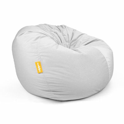 Jumbble Nest Soft Suede Bean Bag with Filling | Cozy Bean Bag Best for Lounging Indoor | Kids & Adult | Soft Velvet Fabric | Filled with Polystyrene Beads (Kids, White)