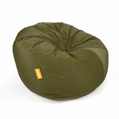 [Washable] Jumbble Nest Soft Suede Bean Bag with Removable Layer | Cozy Bean Bag Ideal for Indoor Lounging | Kids & Adult | Soft Velvet Fabric | Filled with Polystyrene Beads (KIDS, Army Green)