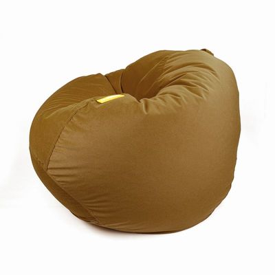 Jumbble Classic Round Soft Suede Bean Bag with Filling | Cozy Bean Bag Perfect for Lounging | Adults & Kids | Soft Velvet Fabric | Filled with Polystyrene Beads (Brown, Kids-XS)
