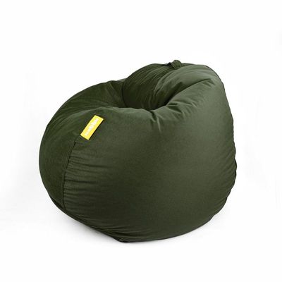 Jumbble Classic Round Soft Suede Bean Bag with Filling | Cozy Bean Bag Perfect for Lounging | Adults & Kids | Soft Velvet Fabric | Filled with Polystyrene Beads (Dark Green, Kids-XS)