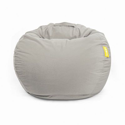 Jumbble Classic Round Soft Suede Bean Bag with Filling | Cozy Bean Bag Perfect for Lounging | Adults & Kids | Soft Velvet Fabric | Filled with Polystyrene Beads (Grey, Kids-XS)
