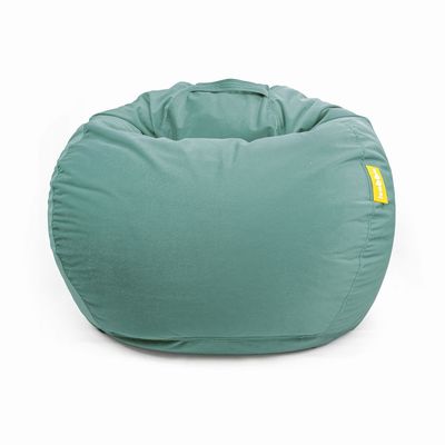 Jumbble Classic Round Soft Suede Bean Bag with Filling | Cozy Bean Bag Perfect for Lounging | Adults & Kids | Soft Velvet Fabric | Filled with Polystyrene Beads (Mint Green, Kids-XS)