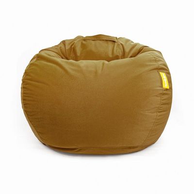 Jumbble Classic Round Soft Suede Bean Bag with Filling | Cozy Bean Bag Perfect for Lounging | Adults & Kids | Soft Velvet Fabric | Filled with Polystyrene Beads (Brown, Small)