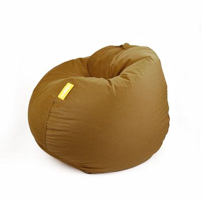 Jumbble Classic Round Soft Suede Bean Bag with Filling | Cozy Bean Bag Perfect for Lounging | Adults & Kids | Soft Velvet Fabric | Filled with Polystyrene Beads (Brown, Small)