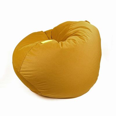 Jumbble Classic Round Soft Suede Bean Bag with Filling | Cozy Bean Bag Perfect for Lounging | Adults & Kids | Soft Velvet Fabric | Filled with Polystyrene Beads (Orange, Small)