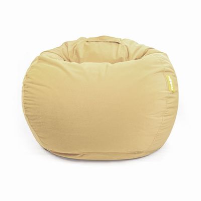 Jumbble Classic Round Soft Suede Bean Bag with Filling | Cozy Bean Bag Perfect for Lounging | Adults & Kids | Soft Velvet Fabric | Filled with Polystyrene Beads (Beige, Large)