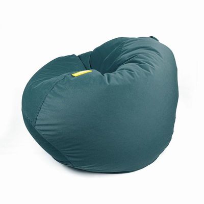 Jumbble Classic Round Soft Suede Bean Bag with Filling | Cozy Bean Bag Perfect for Lounging | Adults & Kids | Soft Velvet Fabric | Filled with Polystyrene Beads (Blue, Large)