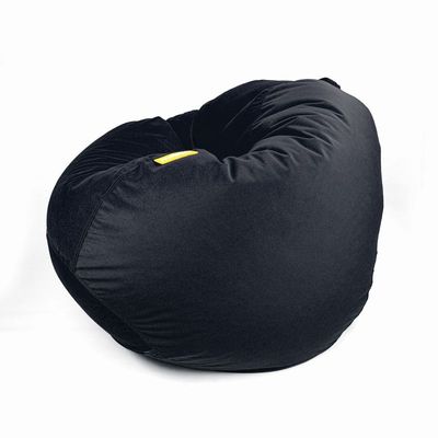 Jumbble Classic Round Soft Suede Bean Bag with Filling | Cozy Bean Bag Perfect for Lounging | Adults & Kids | Soft Velvet Fabric | Filled with Polystyrene Beads (Dark Blue, Large)