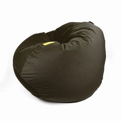 Jumbble Classic Round Soft Suede Bean Bag with Filling | Cozy Bean Bag Perfect for Lounging | Adults & Kids | Soft Velvet Fabric | Filled with Polystyrene Beads (Dark Brown, Large)