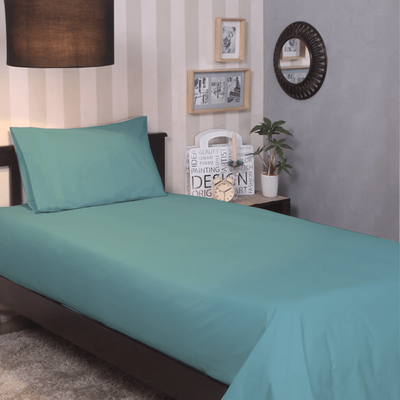 BYFT Orchard Exclusive (Sea Green) Single Size Flat Sheet (160 x 280 Cm -Set of 1 Pc) Cotton percale Weave, Soft and Luxurious, High Quality Bed linen -180 TC