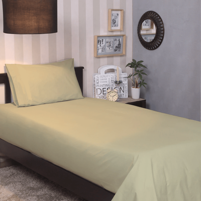 BYFT Orchard Exclusive (Cream) Single Size Flat Sheet (160 x 280 Cm -Set of 1 Pc) Cotton percale Weave, Soft and Luxurious, High Quality Bed linen -180 TC