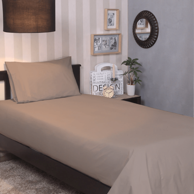 BYFT Orchard Exclusive (Beige) Single Size Flat Sheet (160 x 280 Cm -Set of 1 Pc) Cotton percale Weave, Soft and Luxurious, High Quality Bed linen -180 TC