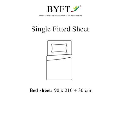 ملاءة سرير بستان حصريًا (أبيض) مقاس فردي (90 × 210 + 30 سم - مجموعة من قطعة واحدة) نسيج قطني ناعم وفاخر، أغطية سرير عالية الجودة - 180 TC