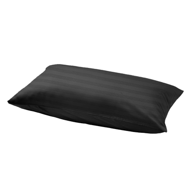 BYFT Tulip (Charcoal) Pillow Cover with 1 cm Satin Stripe (52 x 73 + 12 Cm-Set of 1 Pc) 100% Cotton, Soft and Luxurious Hotel Quality Bed linen-300 TC