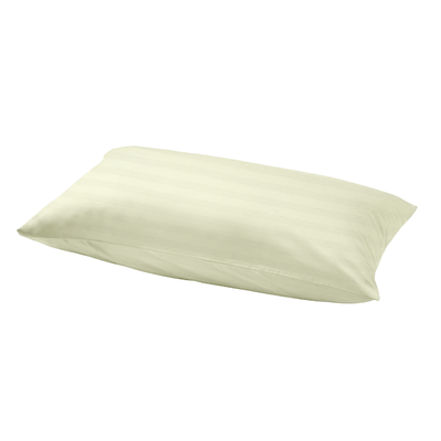 BYFT Tulip (Cream) Pillow Cover with 1 cm Satin Stripe (52 x 73 + 12 Cm-Set of 1 Pc) 100% Cotton, Soft and Luxurious Hotel Quality Bed linen-300 TC