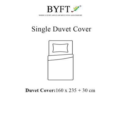 غطاء لحاف مقاس فردي بستان حصريًا (أبيض) (165 × 245 + 30 سم - مجموعة من قطعة واحدة) نسيج قطني ناعم وفاخر، أغطية سرير عالية الجودة - 180 TC